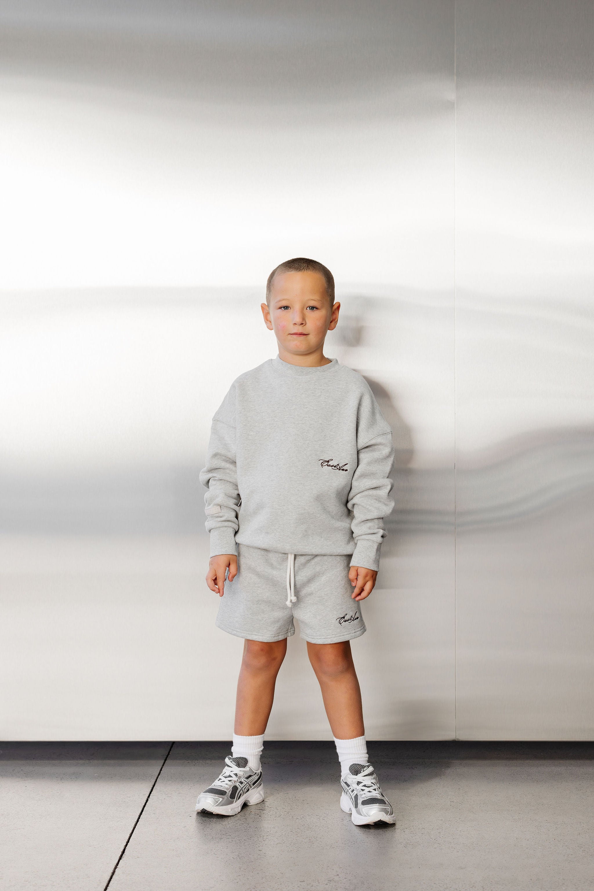 Kids Fleece Crewneck - Grey Marle