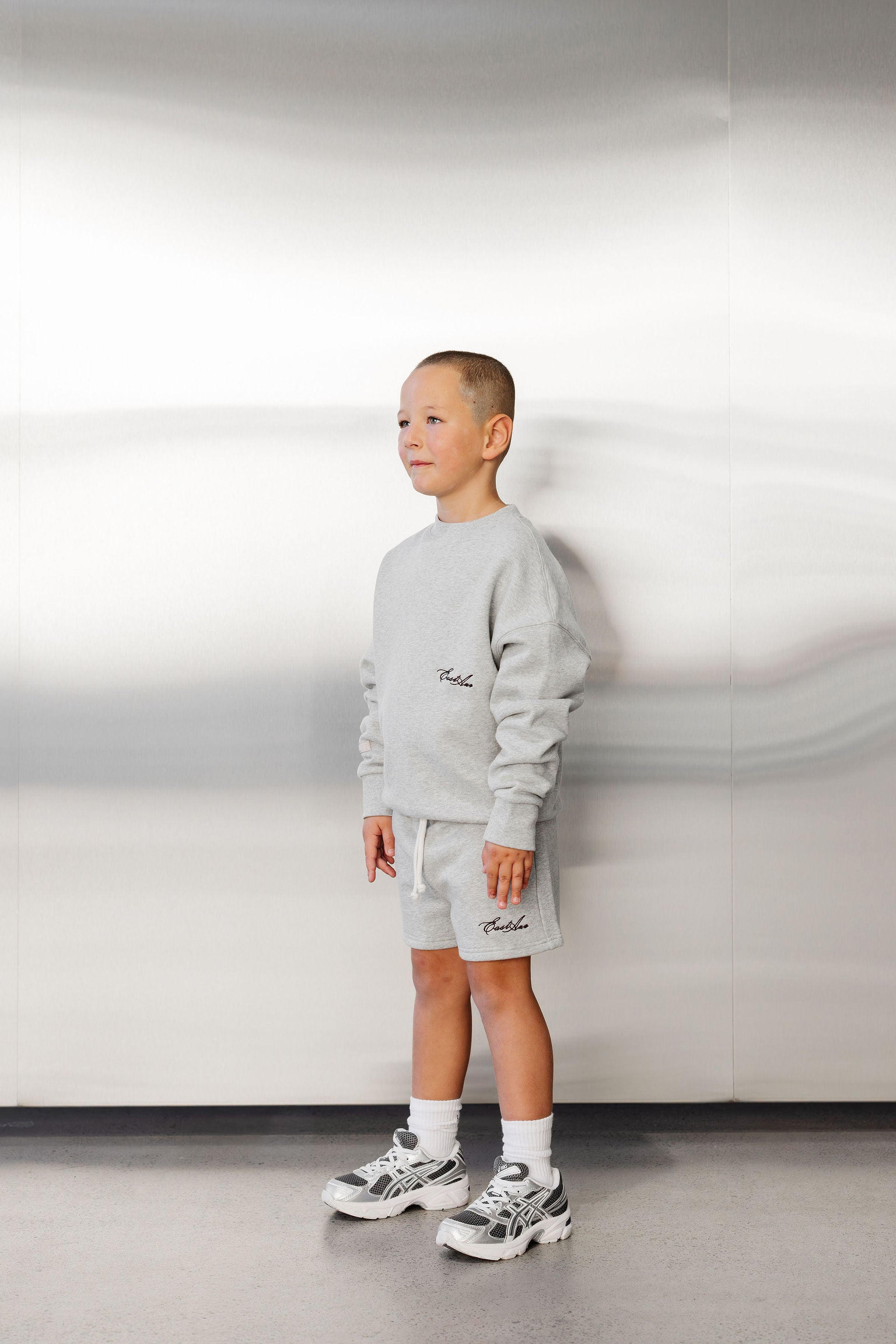 Kids Fleece Crewneck - Grey Marle
