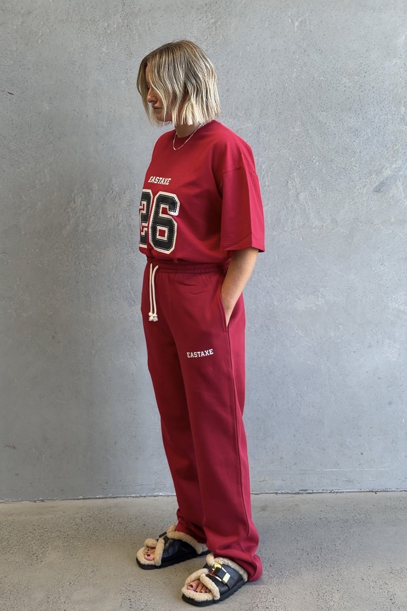 Wide Leg Trackpants - Heritage Red