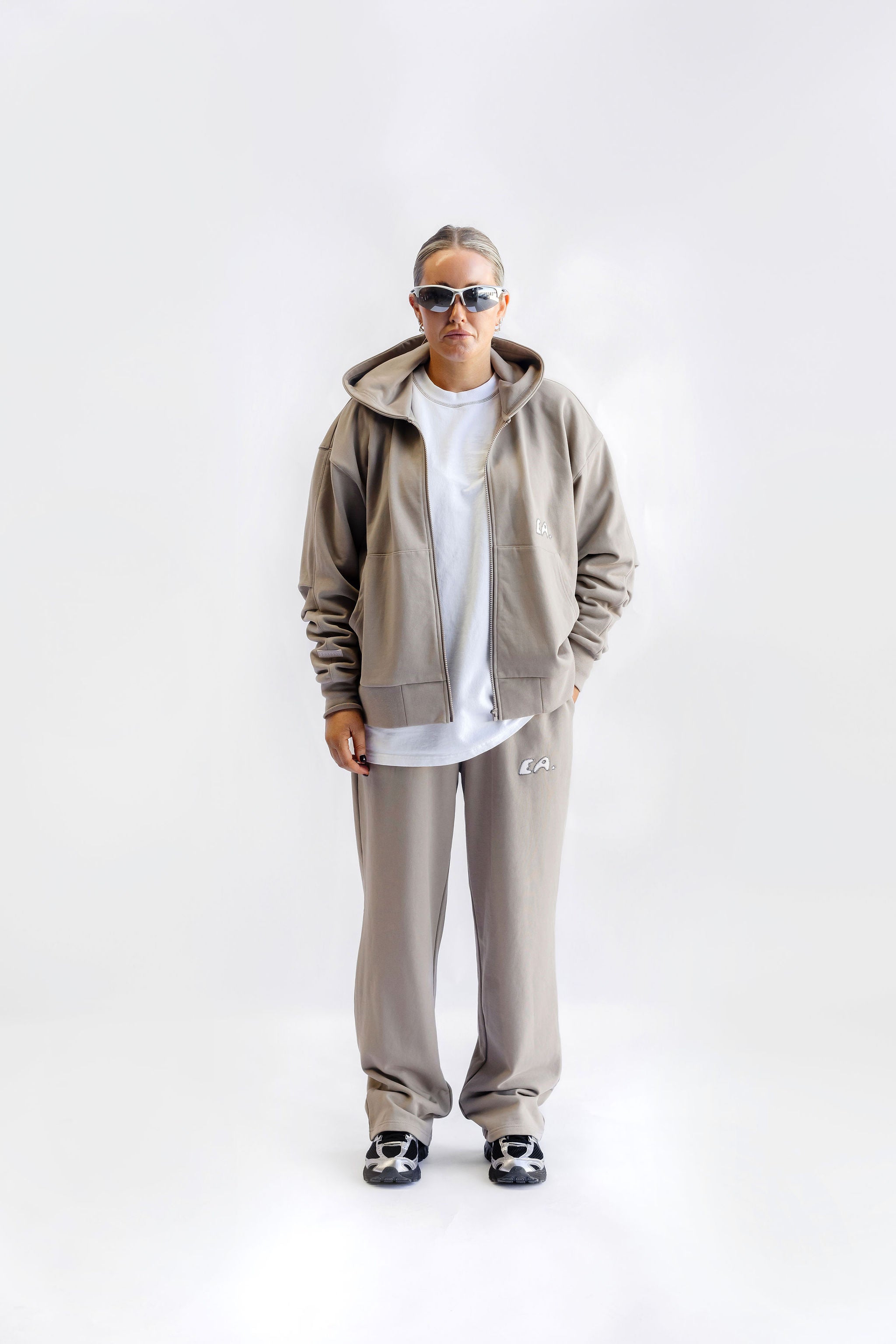 Unisex Zip Hoodie - Taupe