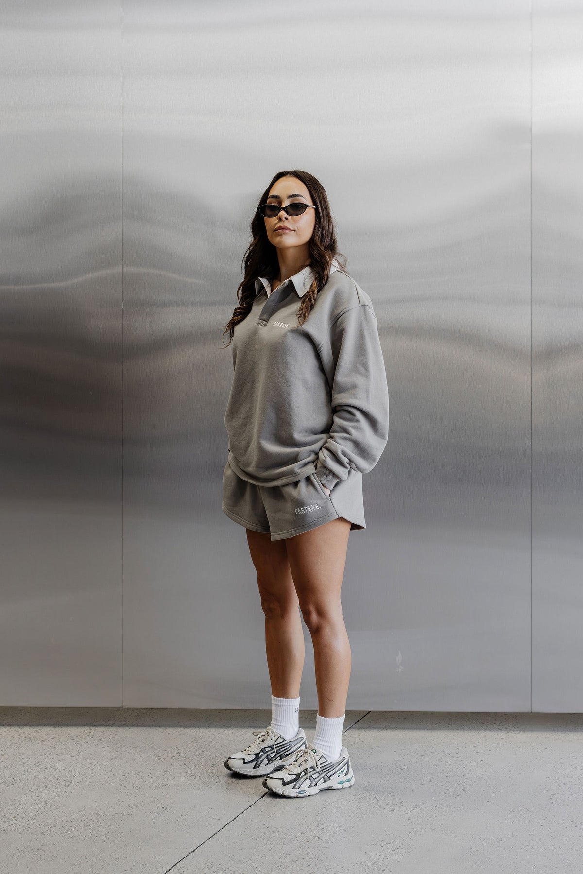 Womens High Rise Shorts - Stone